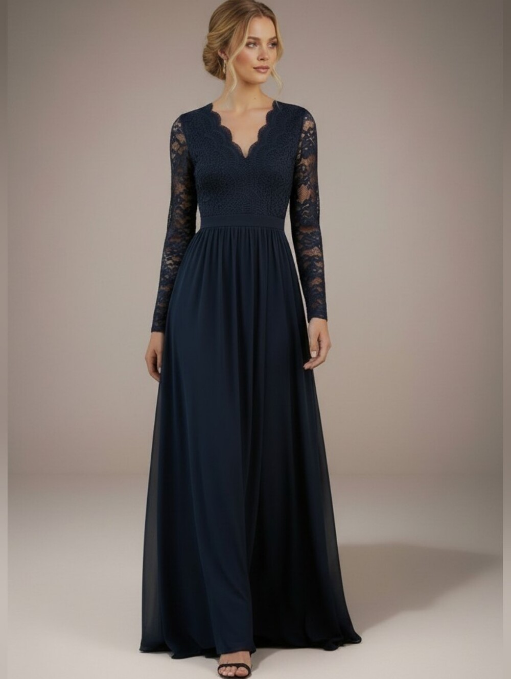 Lulus Awaken My Love Navy Lace Open Back Maxi Dress NWT Large